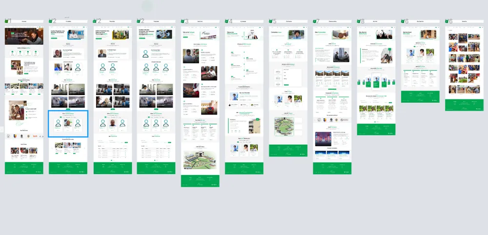 Maquette Figma du site de l'Université des Montagnes, design UI/UX par Wawo Domguia Michael Steve